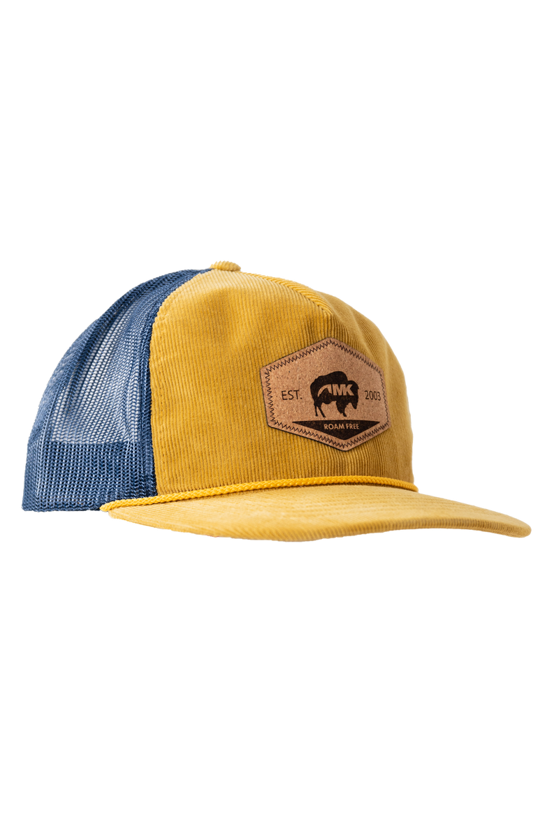 Mountain Khakis Corduroy Trucker Hat, Main, color, Amber Navy