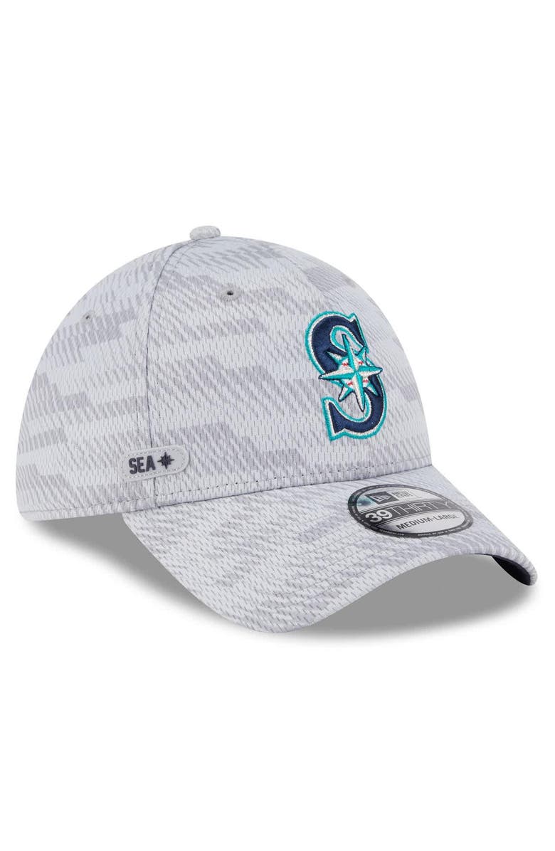 New Era Men's New Era Gray Seattle Mariners 2025 MLB Clubhouse 39THIRTY Flex Hat, Alternate, color,