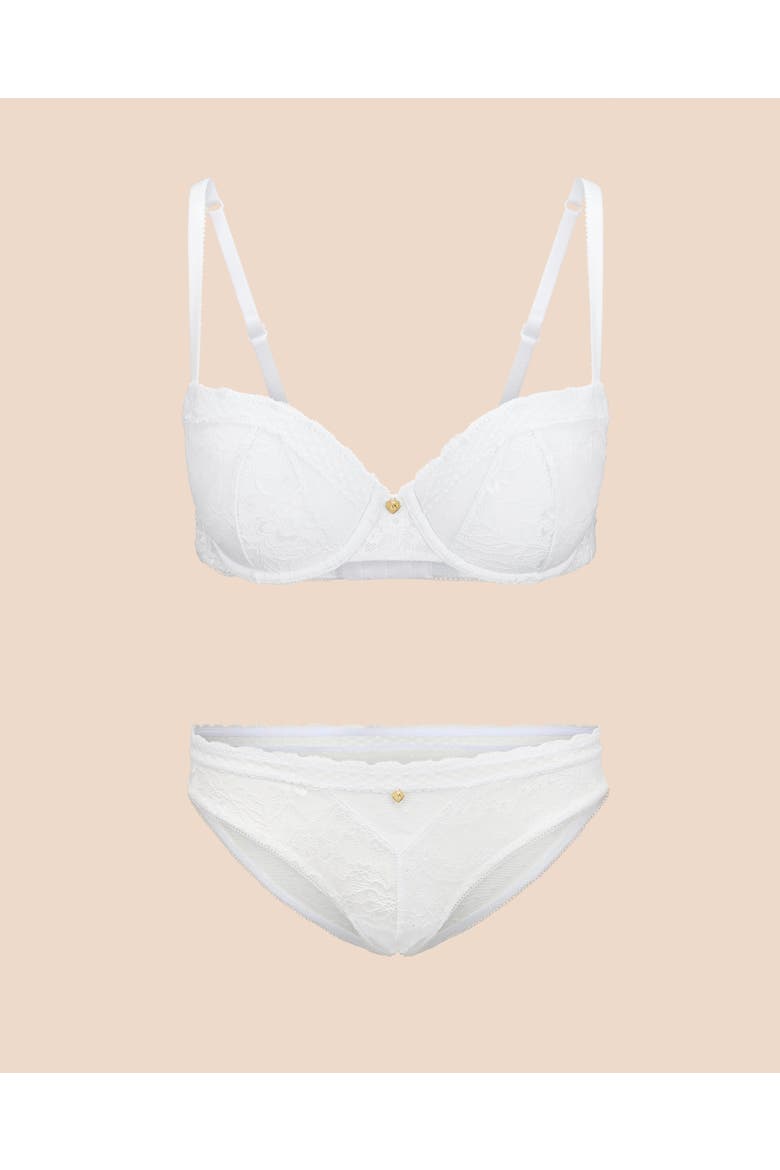 Lucie Contour Balconette Bra, Alternate, color, White