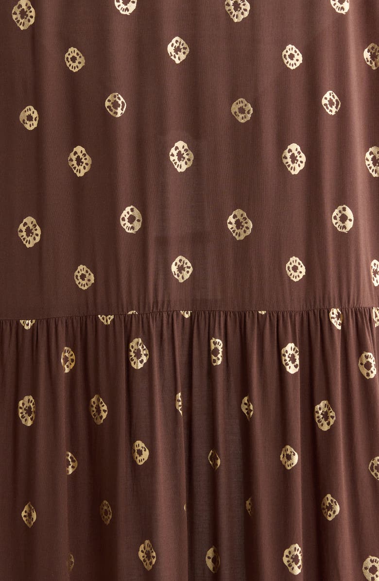 Elan Metallic Dot Cover-Up Dress, Alternate, color, Brown Polka