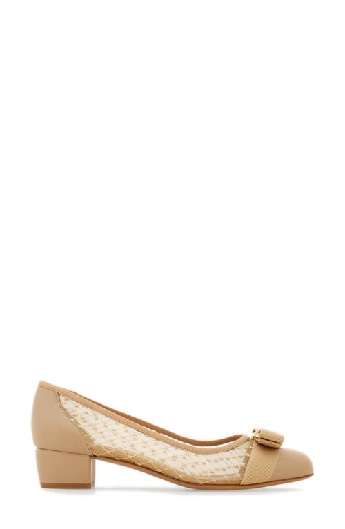 Ferragamo Vara Mesh 30 Pumps In Beige