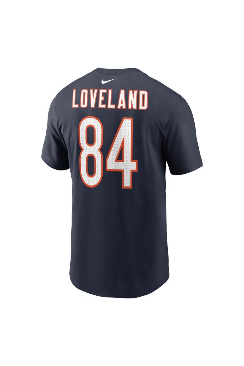 Men's Nike Colston Loveland Navy Chicago Bears  Name & Number T-Shirt, Alternate, color, Navy