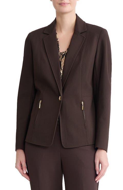 Notch Lapel Zip Pocket Blazer