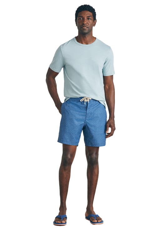 Faherty Sunwashed Board Shorts In Midnight Fishscale