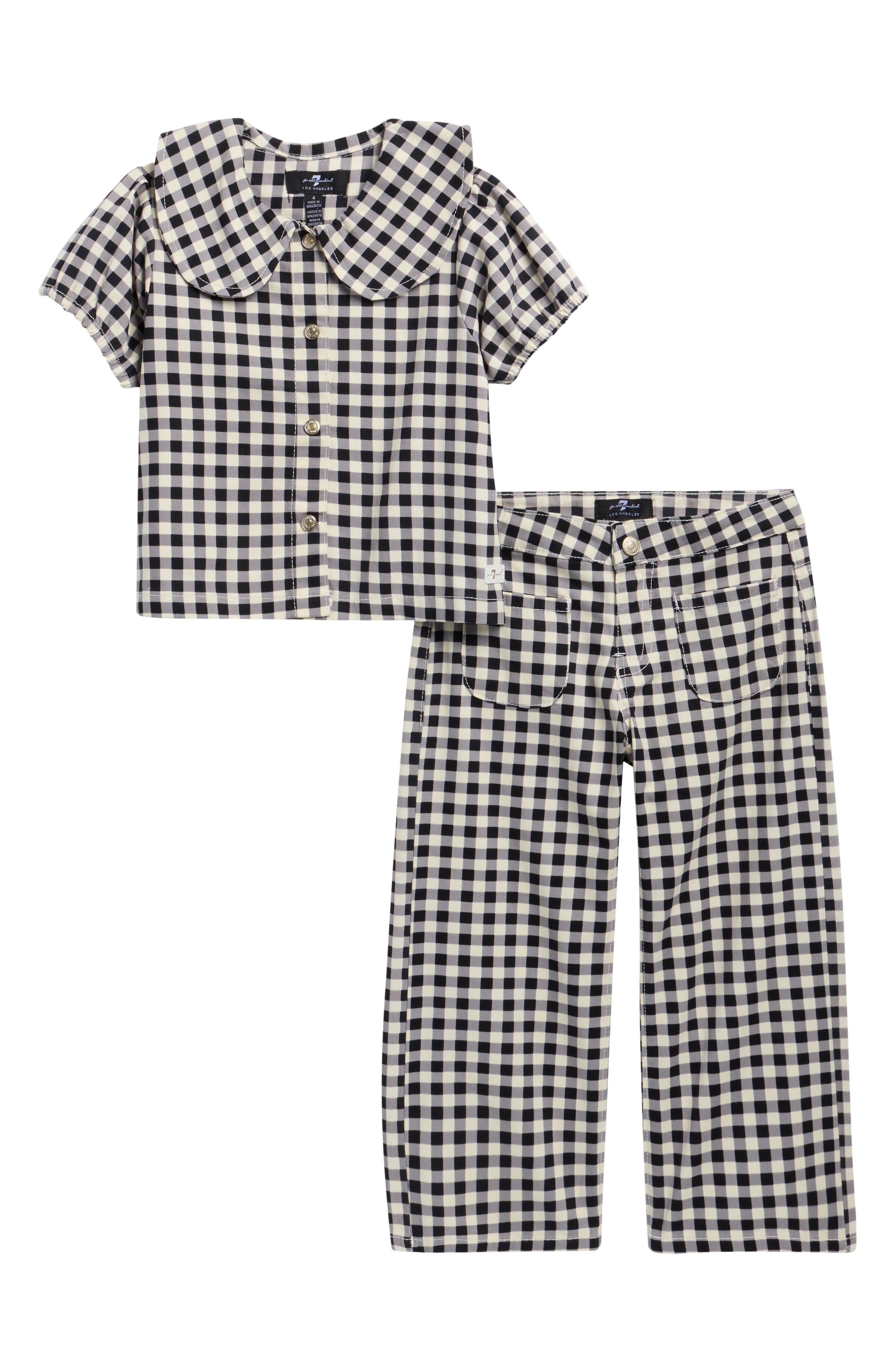 Kids' 2-Piece Gingham Denim Set