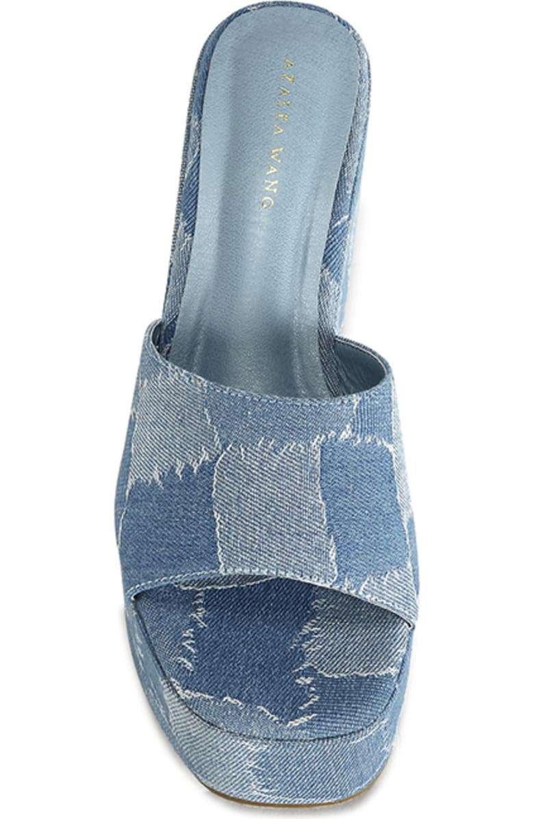 AZALEA WANG Banas Denim Wedge Sandal, Alternate, color,