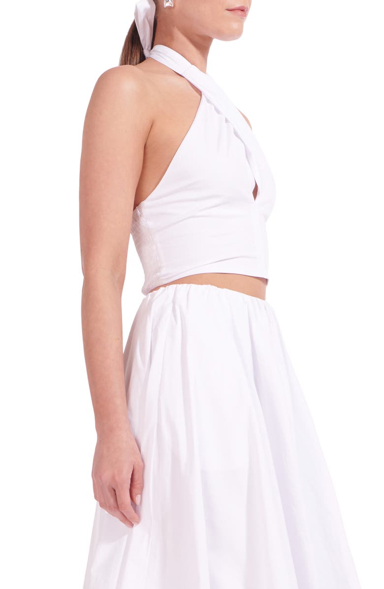 STAUD Kai Crop Halter Top, Alternate, color, White