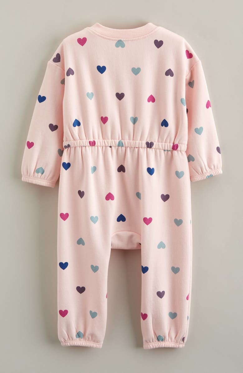 Tucker + Tate Print Fleece Romper, Alternate, color, Pink Balm Festive Hearts