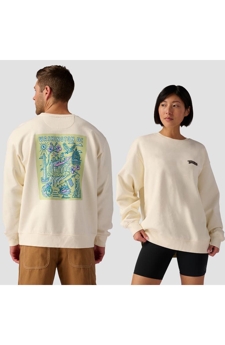 Backcountry Washington Dc Poster Crew Sweatshirt, Main, color, Vintage White