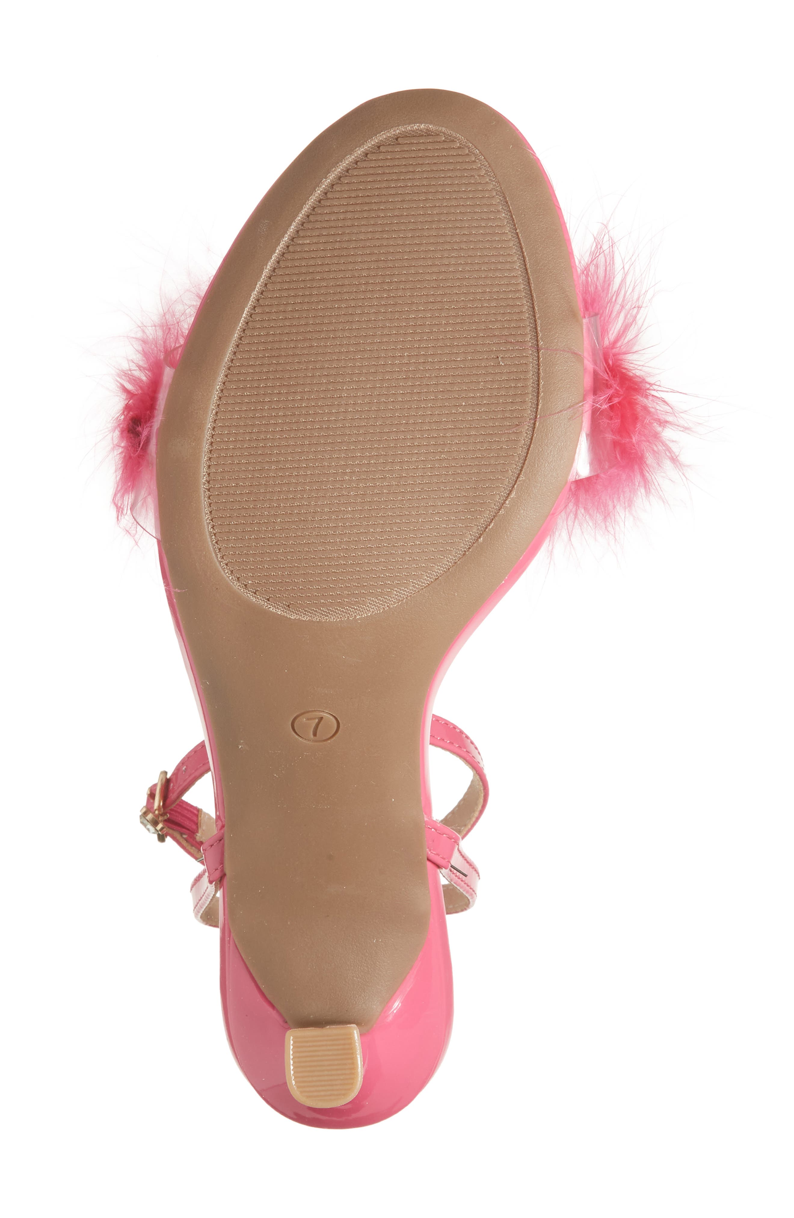 WILD DIVA LOUNGE Safina Faux Fur Heel Sandal, Alternate, color, Hot Pink