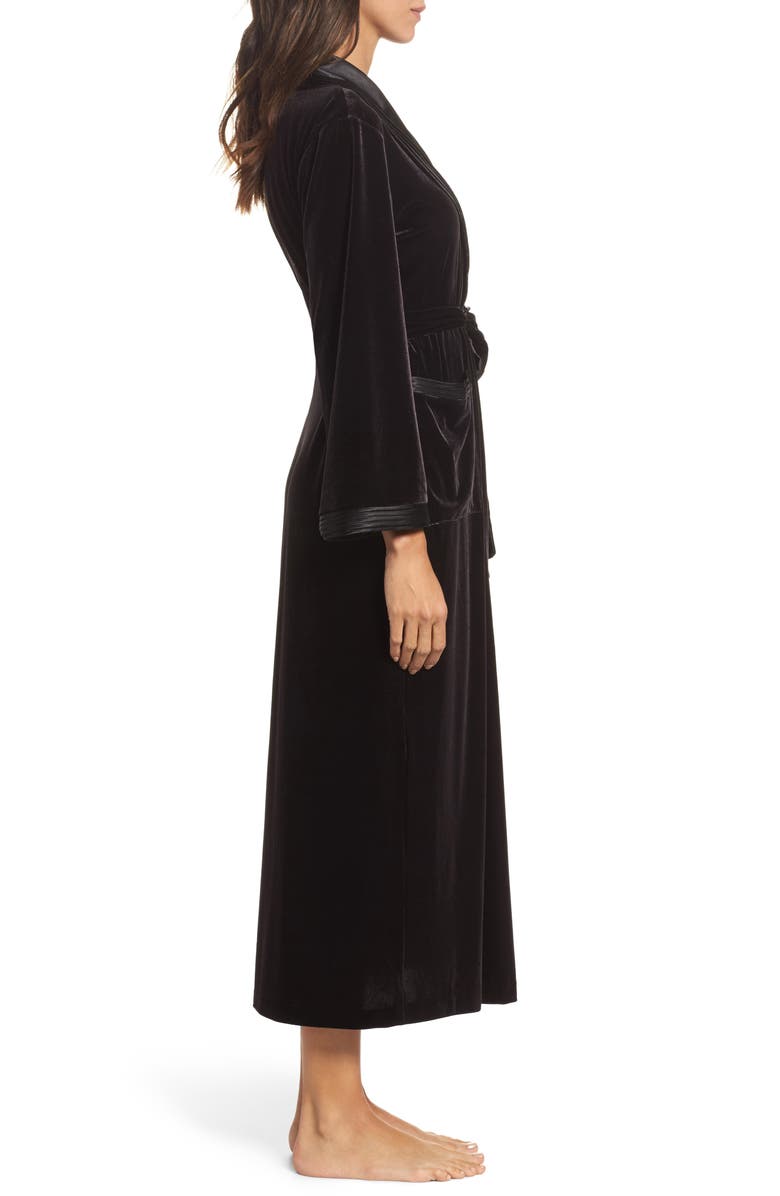 Oscar de la Renta Sleepwear Long Velvet Robe, Alternate, color,