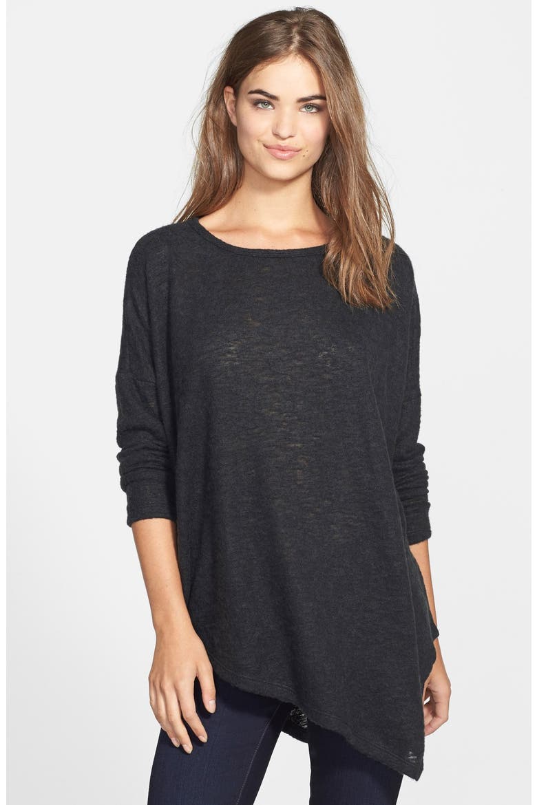 Asymmetrical Sweater, Main, color, BLACK