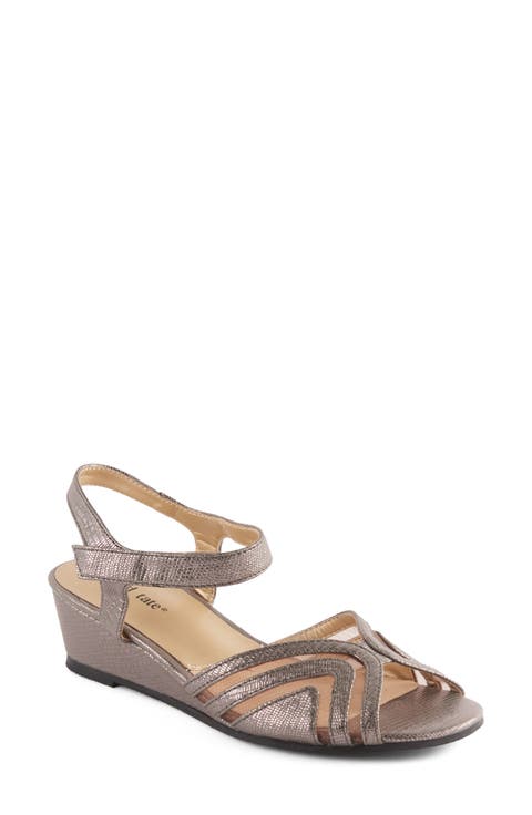 Abano Faux Leather Wedge Sandal