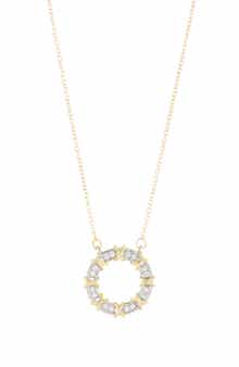 18K Gold Plate CZ Ring Necklace