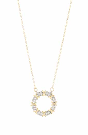 18K Gold Plate CZ Ring Necklace