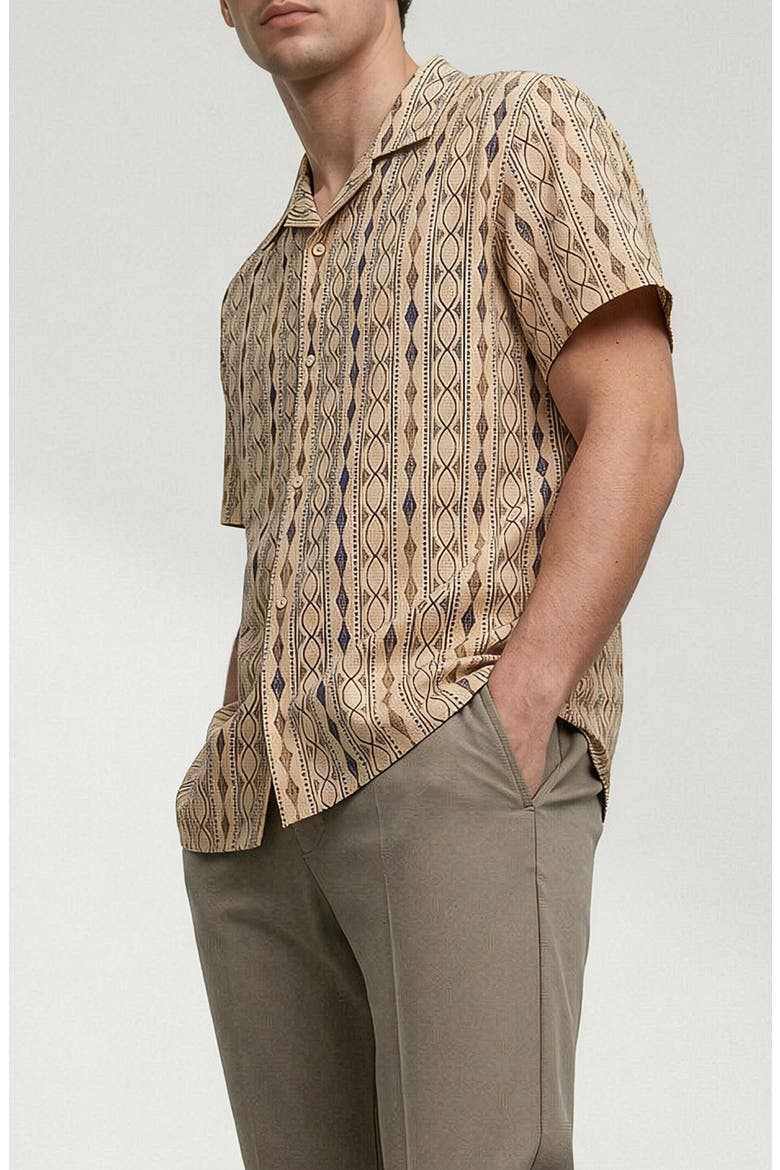 Rider Printed Camp Shirt, Alternate, color, NATURAL