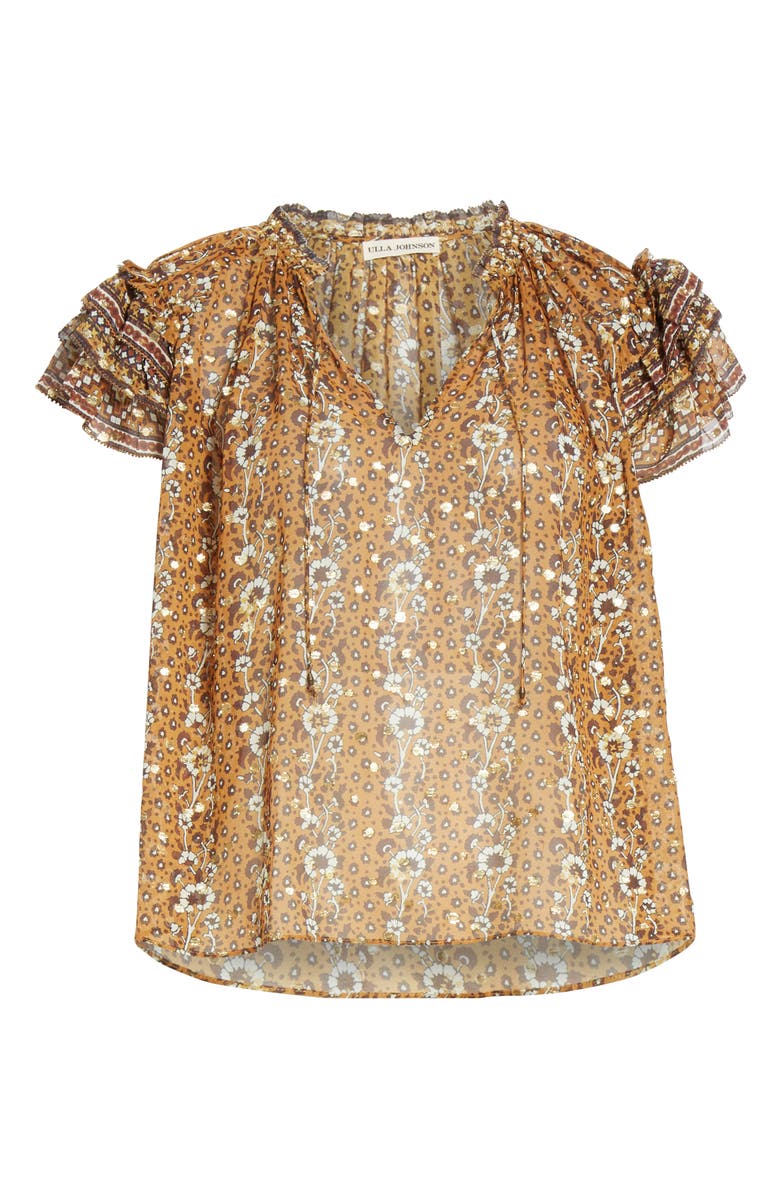 Ulla Johnson Kosta Jacquard Dot Silk Blouse, Alternate, color, 