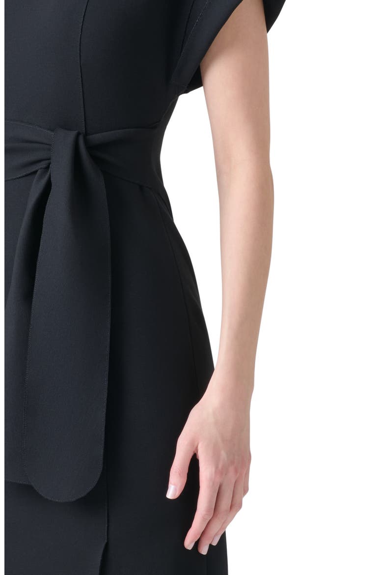Dot Cutout Back Dolman Sleeve Midi Dress, Alternate, color, BLACK