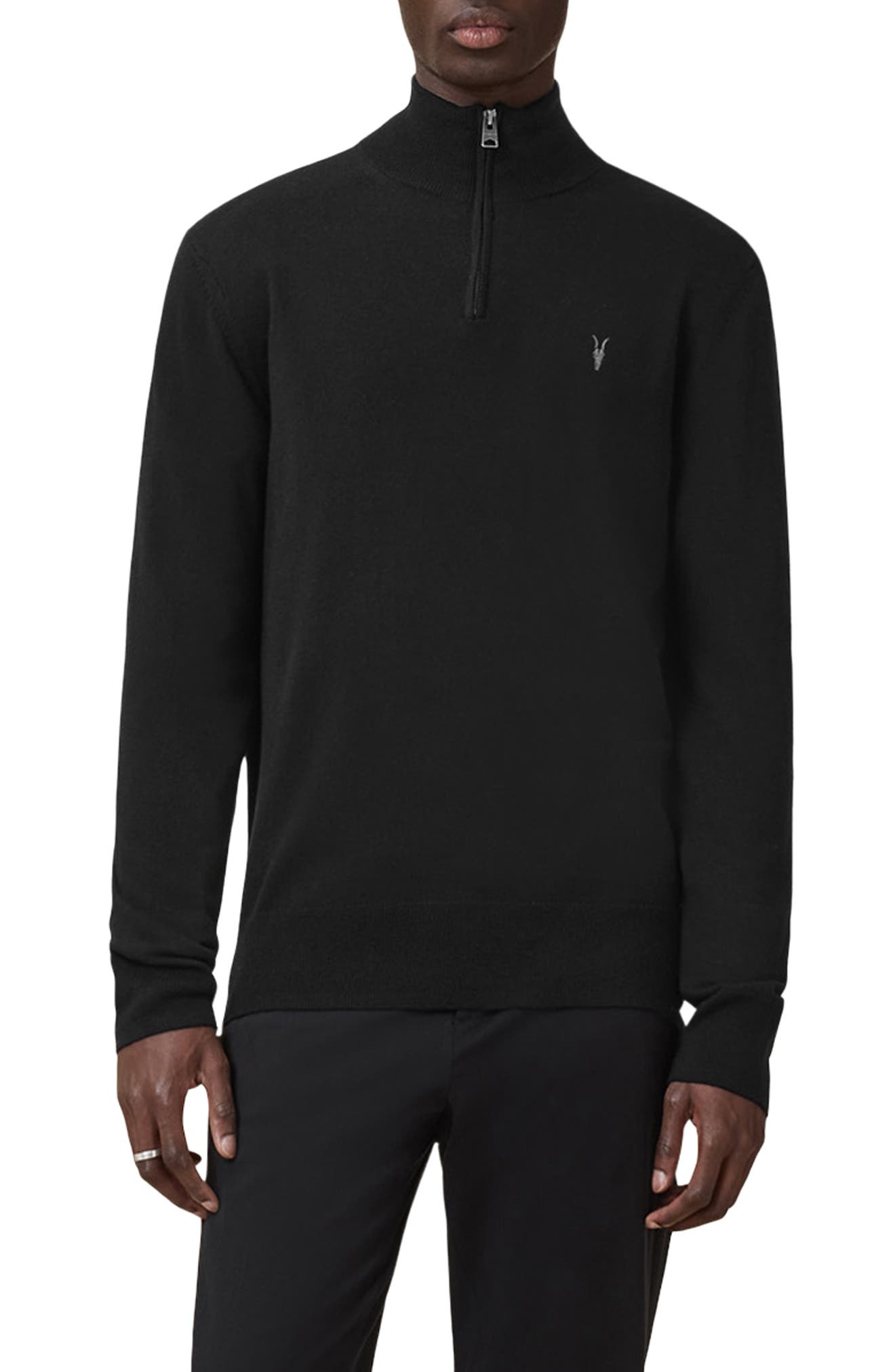 Kilburn Funnel Neck Wool Blend Quarter Zip Sweater