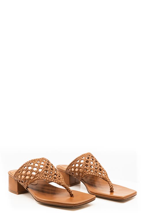 Andrea Gomez Brenda Woven Leather Sandals In Camel