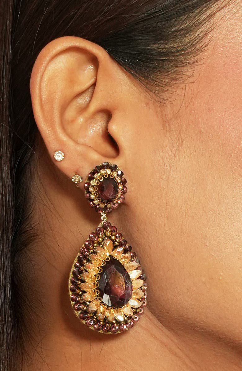 Deepa Gurnani Sisina Drop Earrings, Alternate, color, Amethyst