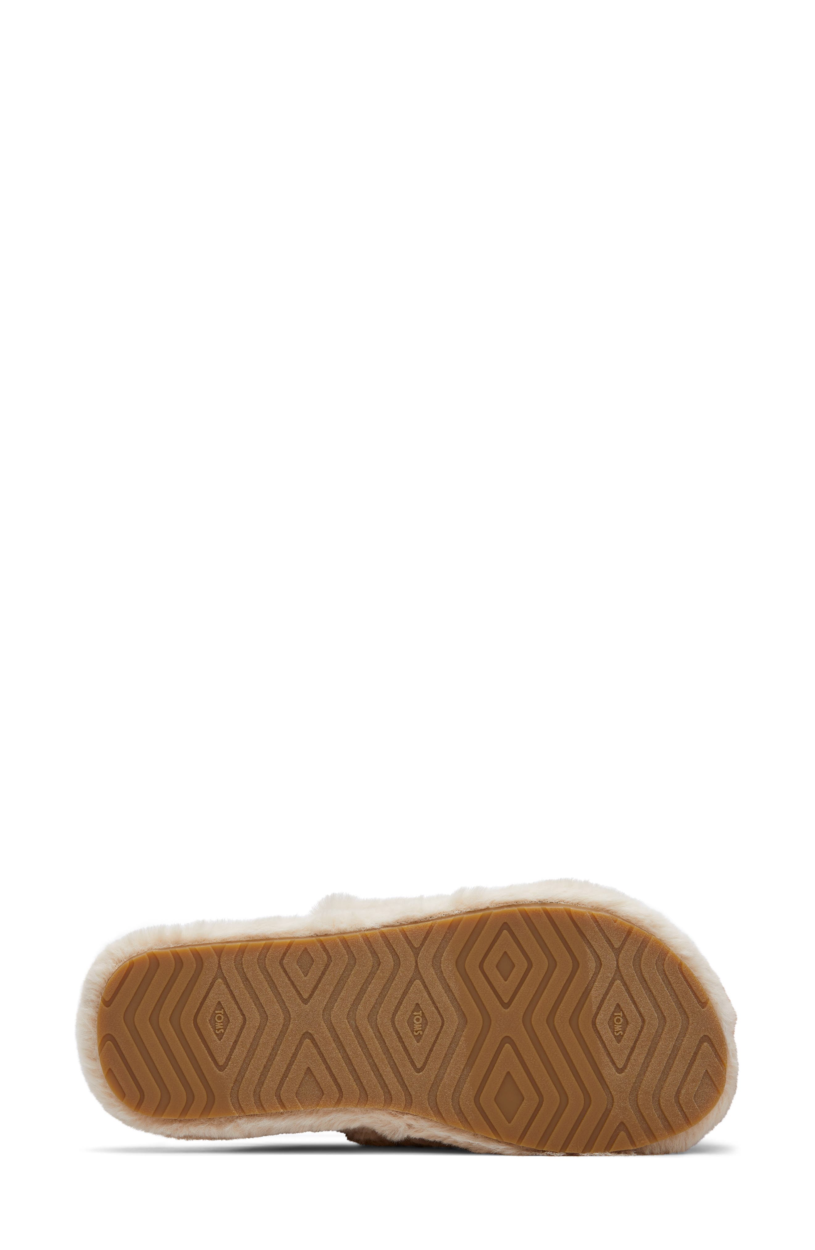 Sofia Faux Fur Slingback Slipper, Alternate, color, NATURAL
