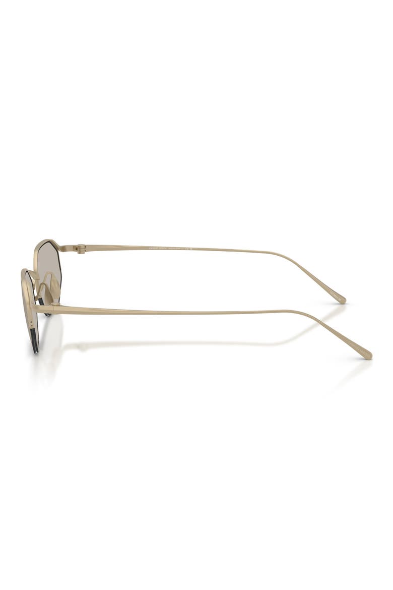 49mm Rectangular Sunglasses, Alternate, color, MATTE SOFT GOLD / LIGHT BROWN