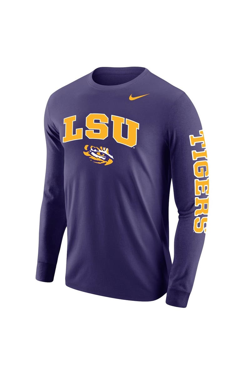Nike Men's Nike Purple LSU Tigers Arch & Logo Two-Hit Long Sleeve T-Shirt, Alternate, color, 