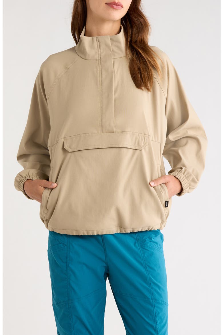 Stretch Zion Half Zip Popover, Main, color, SANDBAR