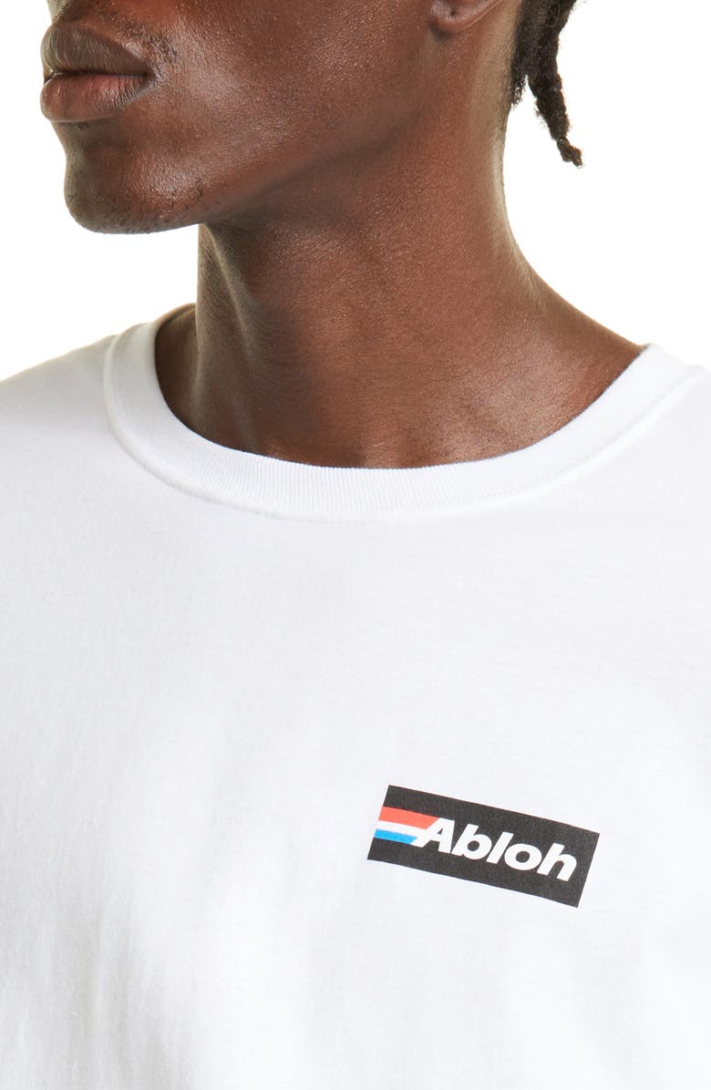Canary Yellow Gender Inclusive Abloh Stripe Logo Graphic Tee, Alternate, color, White