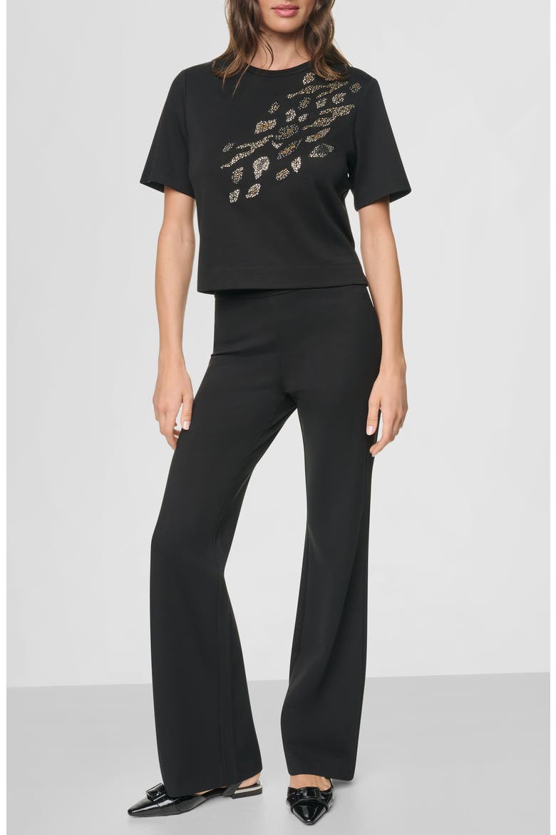 Animal Heat Set Stud Cotton T-Shirt, Alternate, color, BLACK