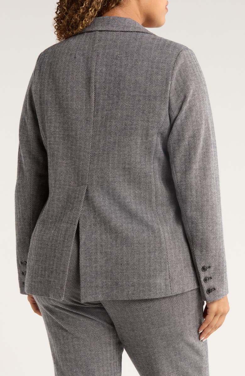 Universal Standard Beas Ponte Blazer, Alternate, color, Herringbone Tweed