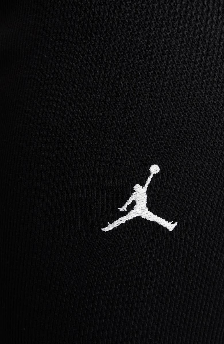 Jordan Brooklyn Essentials Rib Flare Leggings, Alternate, color, Black/ White