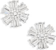 Cara Crystal Floral Button Stud Earrings