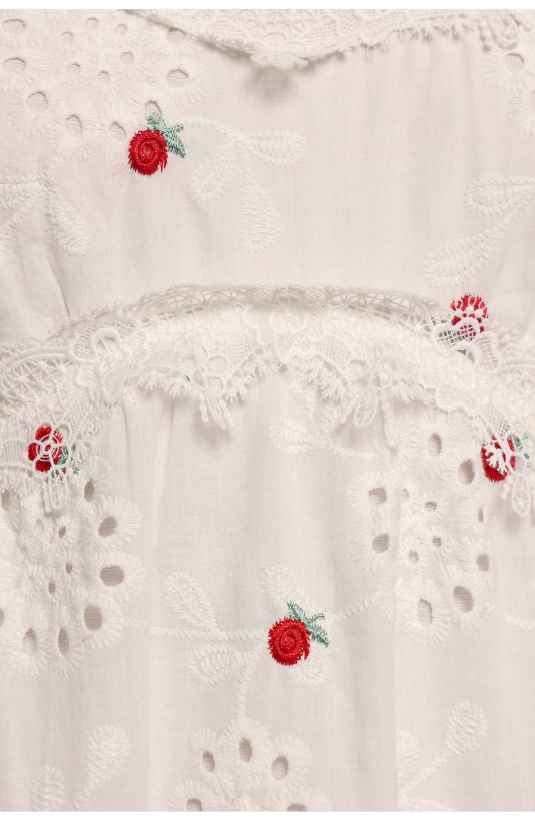Petal & Pup Salli Eyelet Embroidered Sundress, Alternate, color, White/ Red