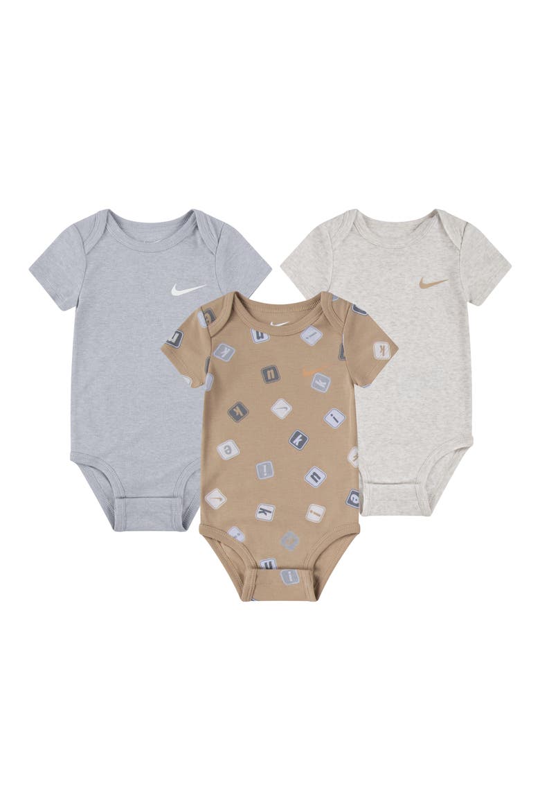 3-Pack Bodysuit, Main, color, HEMP