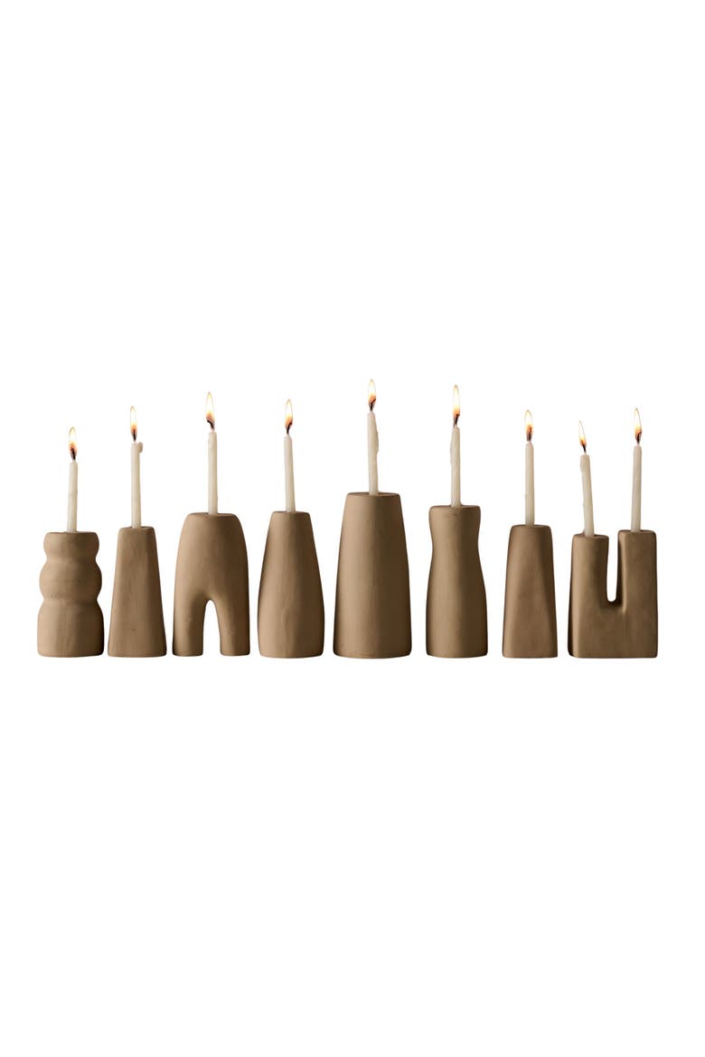 Prakasa Modern Terracotta Menorah, Main, color, Sand