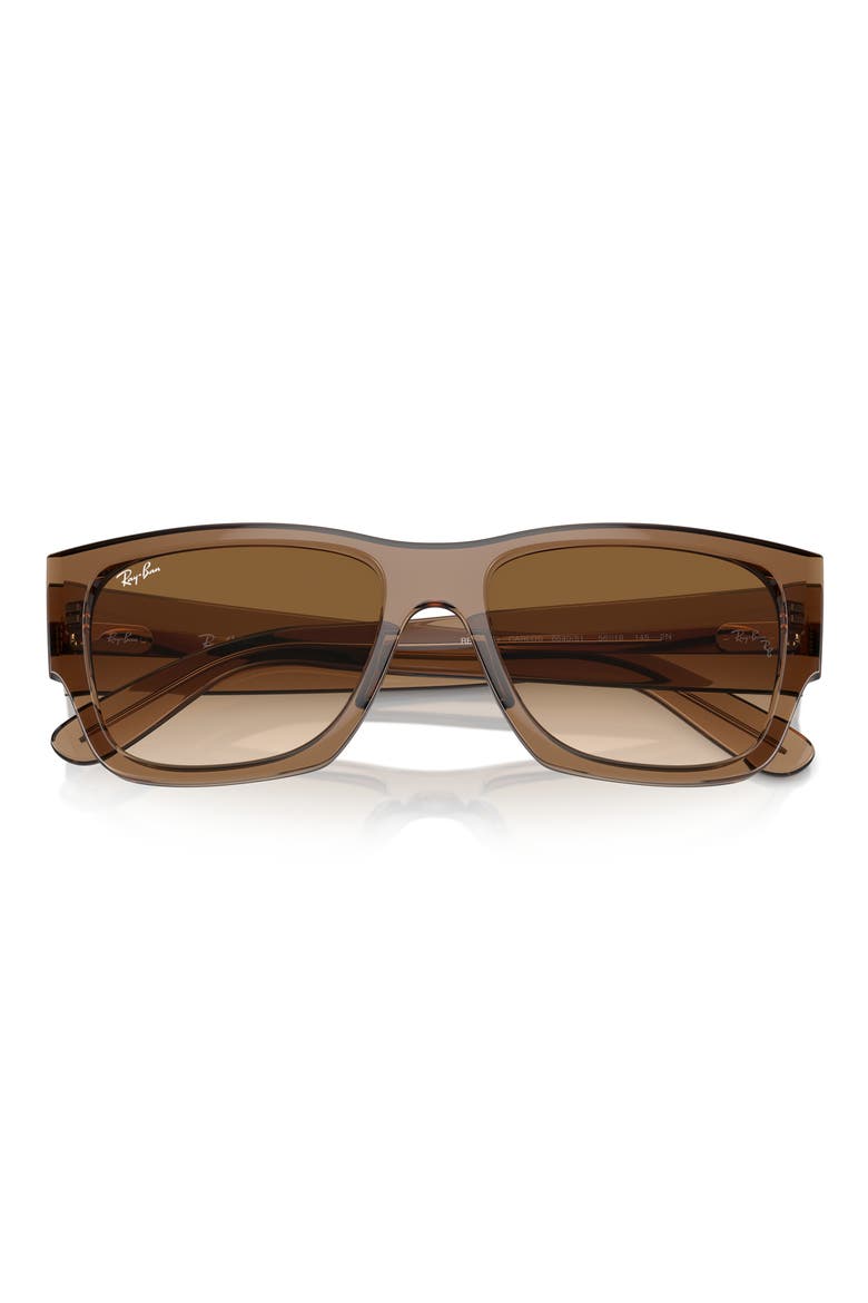 Carlos 56mm Polarized Rectangular Sunglasses, Alternate, color, DARK BROWN
