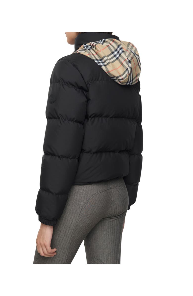 Burberry Checker-tape Ambleside Puffer Jacket, Alternate, color, Black