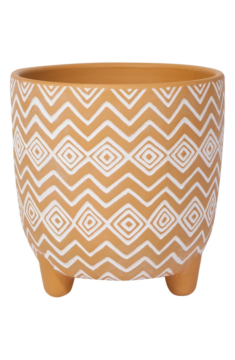 Now Designs Spark Large Footed Pot, Main, color, Saffron/ White