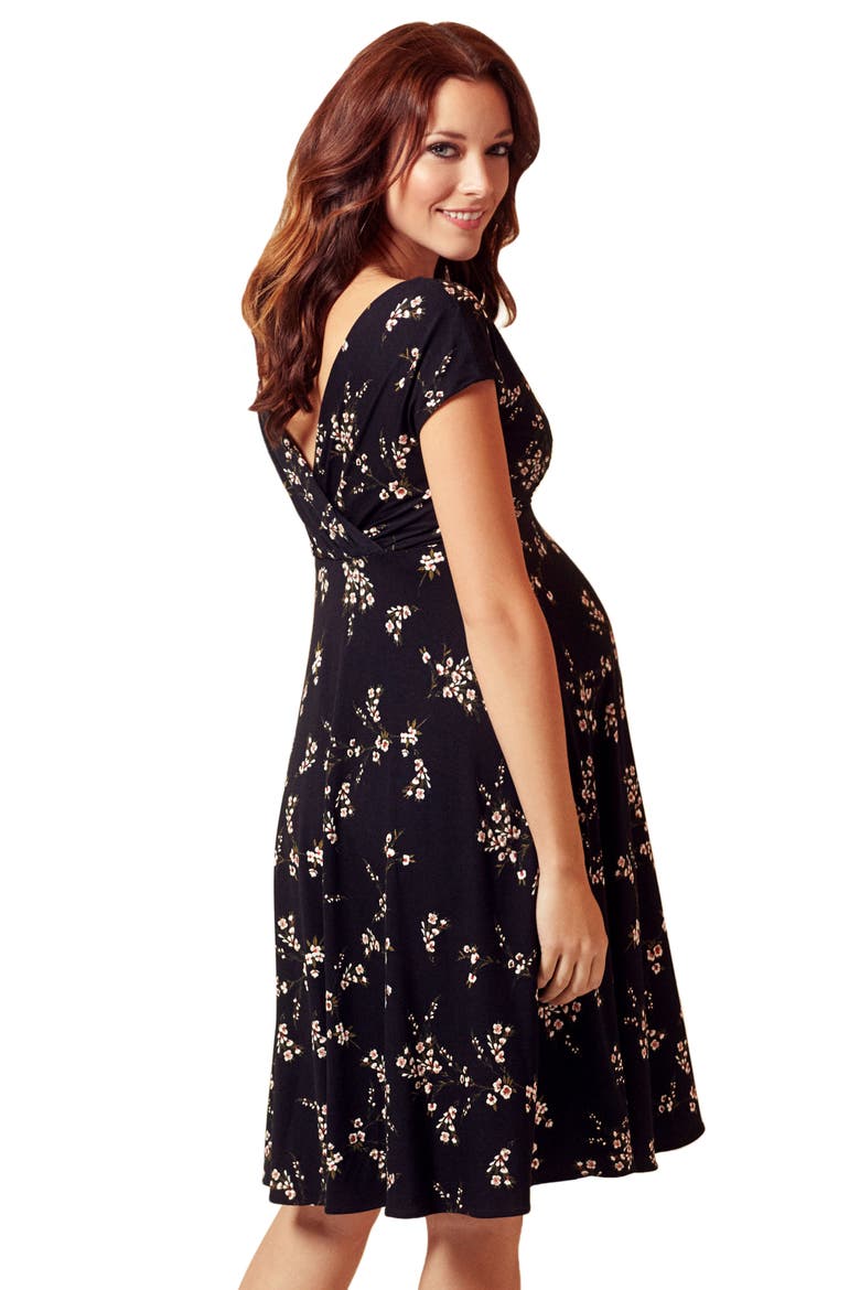 Tiffany Rose Alessandra Floral Maternity/Nursing Dress, Alternate, color, NIGHT BLOSSOM