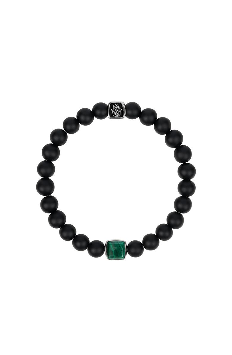 Karma and Luck Abundant Positivity - Onyx Malachite Bracelet, Main, color, Black/Green