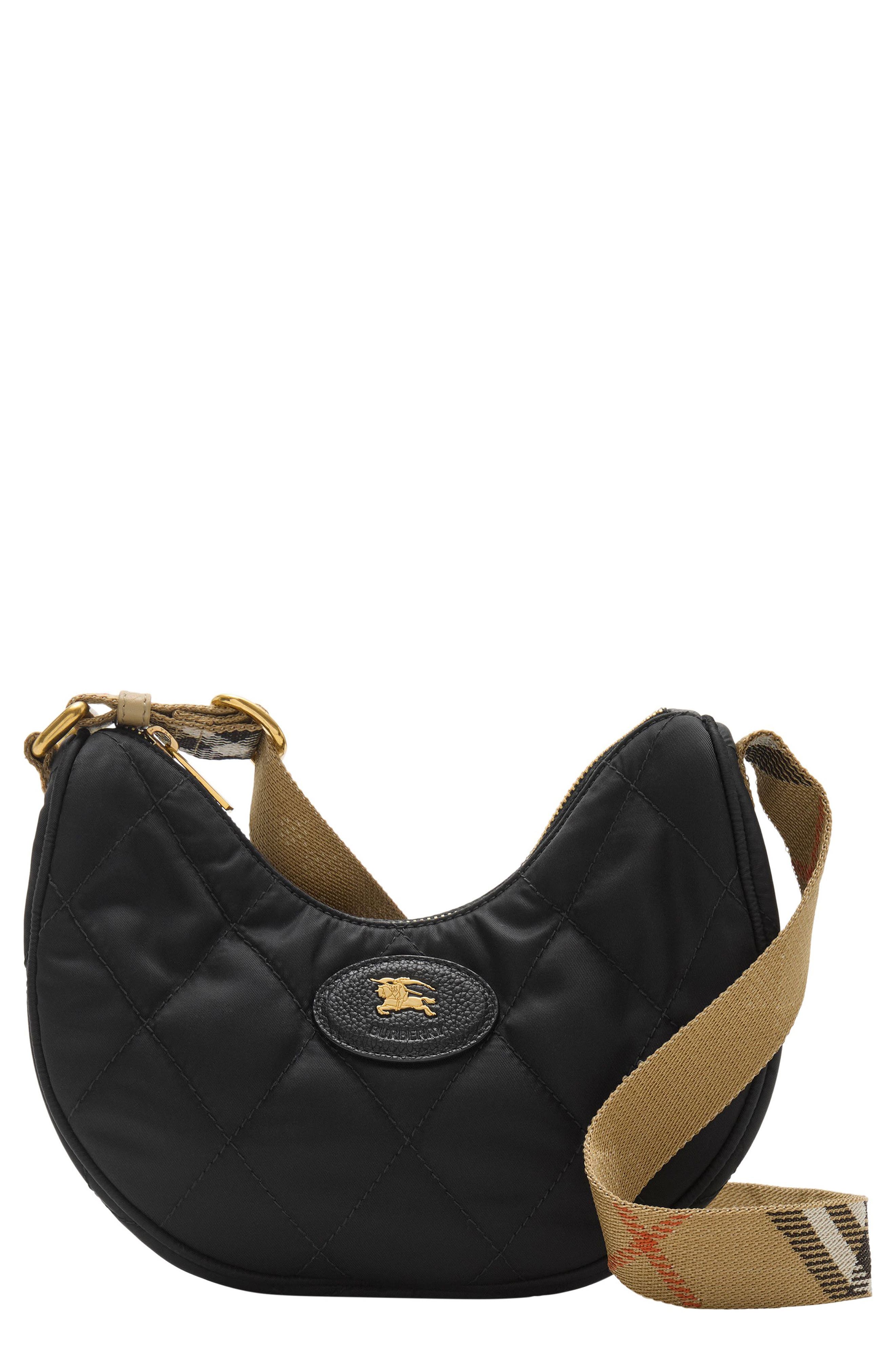 Burberry Horseshoe Quilted Nylon Crossbody Bag, Main, color, 