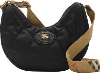 ショルダーバッグ・ポシェット BURBERRY HORSESHOE HOBO BAG IN QUILTED NYLON D4669B44-FF2E-4913-8586-