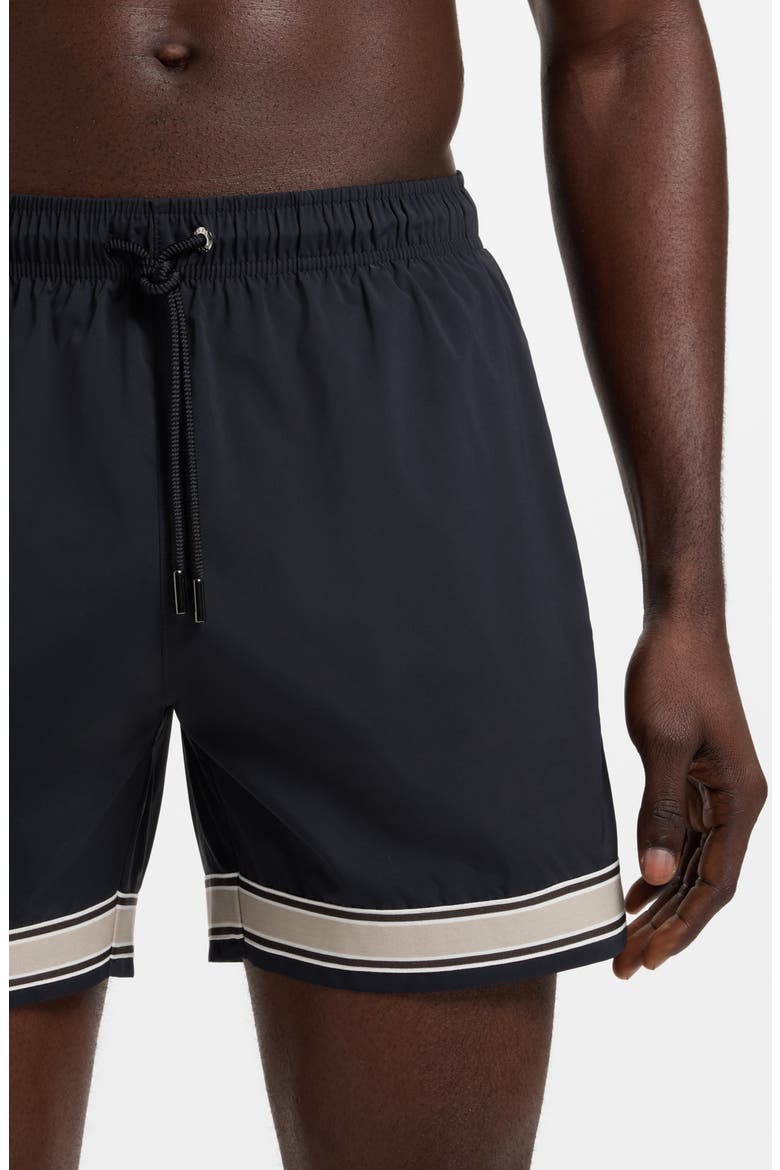 Resort Tape Swim Trunks, Alternate, color, DARK BLUE
