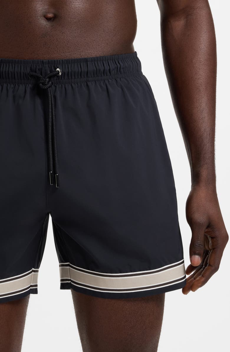 BOSS Resort Tape Swim Trunks, Alternate, color, Dark Blue