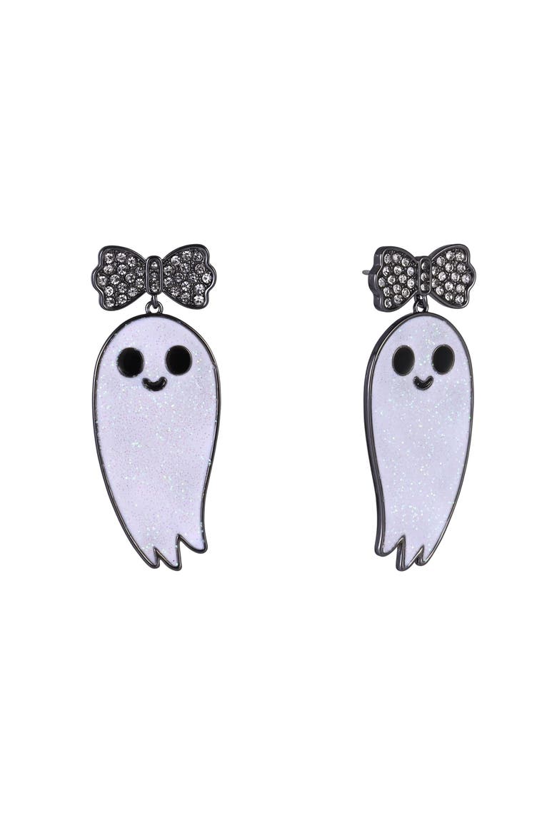 Halloween Cute Ghost Earrings, Main, color, White
