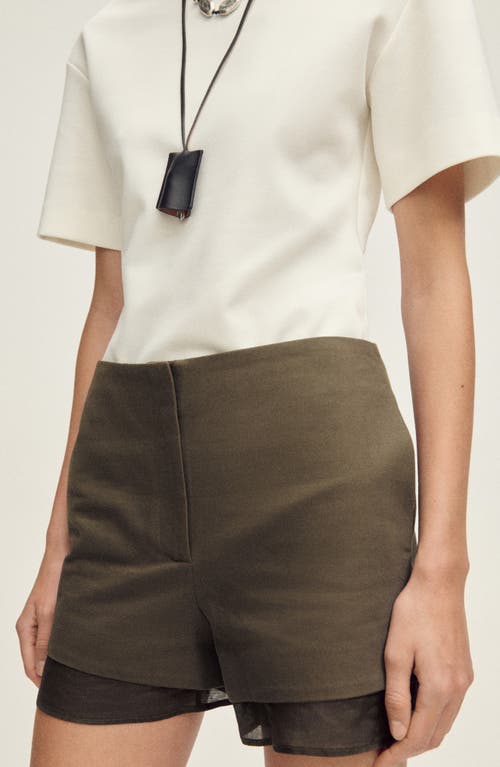 Mango Layered Effect Cotton Blend Shorts