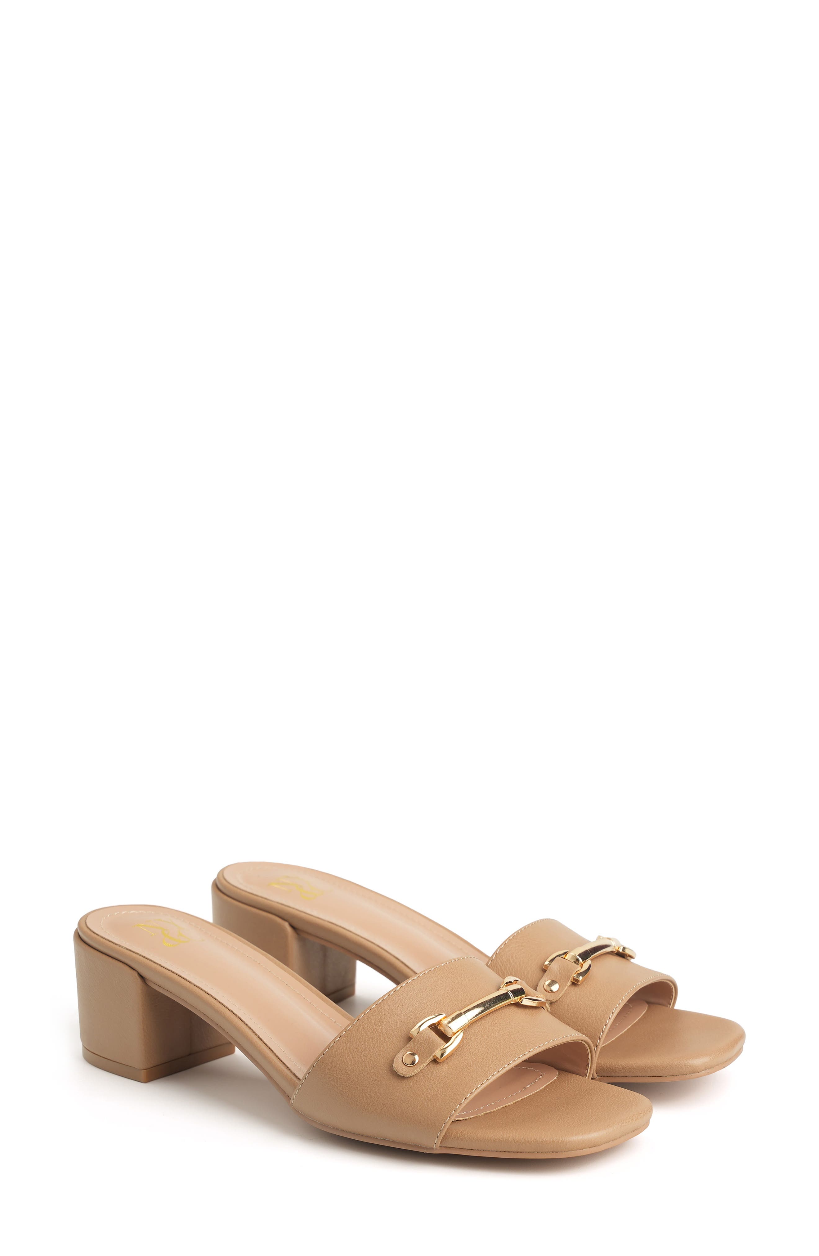 Maxine Bit Slide Sandal, Alternate, color, BEIGE