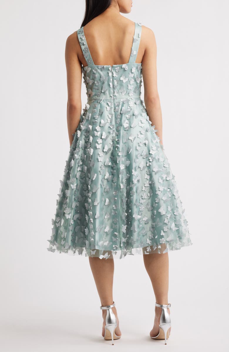 Eliza J Butterfly Appliquè Sleeveless Fit & Flare Midi Dress, Alternate, color, 
